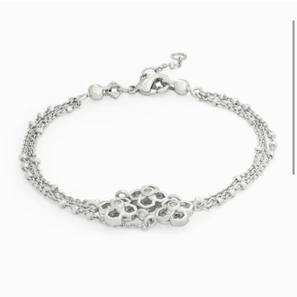NEW KENDRA SCOTT Rue Multi Strand Bracelet In Silver - Picture 5 of 6
